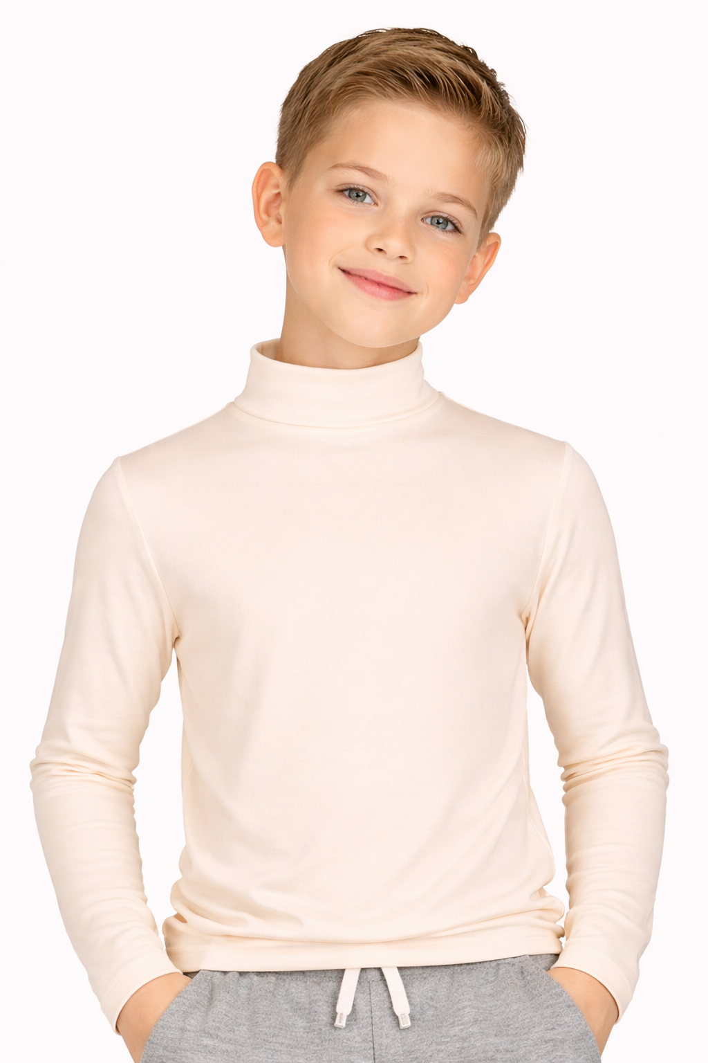 MAGLIETTA LUPETTO MANICA LUNGA CARNE BAMBINO E BAMBINA